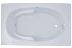 Rectangle Bath, Oval Interior, Armrests, End Drain