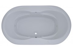 Oval Bathtub, Raised Backrests,4  Armrests, Center Side Drain