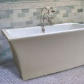 Rectangle Freestanding Tub with Wide Rim for Faucet