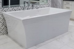 Rectangle Freestanding Tub, 1 Extra Wide Rim, Curving Sides