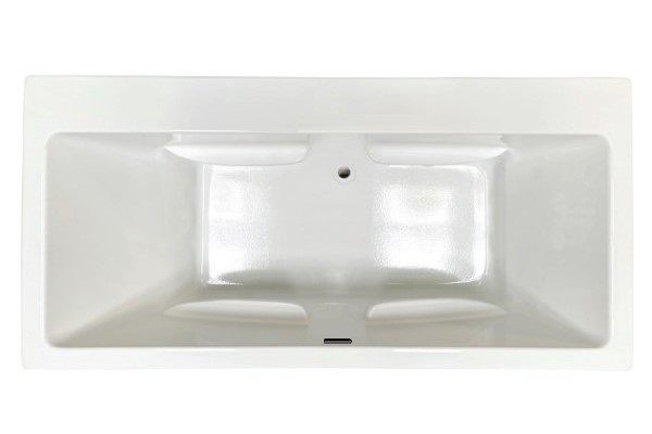 Rectangle Tub With Center-Side Drain, 2 Backrests, Armrests and Wide Rim