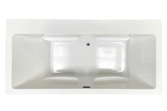 Rectangle Center Side Drain Tub, Wide Side Rim, 4 Armrests