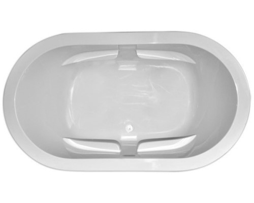 Oval Bathtub with Flat Rim, Slotted Overflow, Armrests, Center Drain