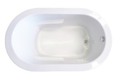 Oval Bath, End Drain, Armrests, Wide Modern Rim