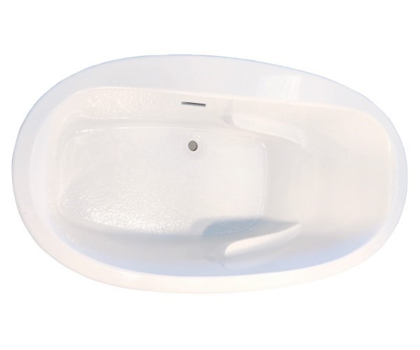 Oval Tub with Side Drain, Armrests, 1 Backrest