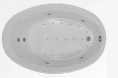 Oval Whirlpool & Air Jet Bathtub, End Drain, Wide Rim