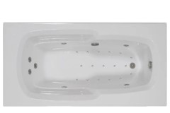 Rectangle Jetted Bath, Rounded Interior, End Drain, Armrests