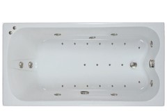 Rectangle Bathtub, Rounded Interior, End Drain, Jets