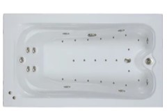 Rectangle Bath, Jets, Rounded Interior, Armrests, End Drain