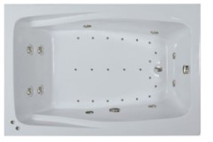 Wide Rectangle Tub, Jets, End Drain, Armrests