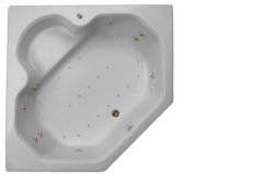 Corner Jet Bathtub, Oval Interior, Corner Seat