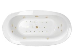 Oval Jetted Tub, Center Drain, Wide Rim