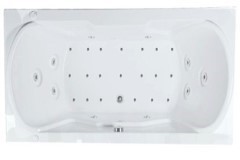 Rectangle Tub, Oval Interior, 2 Raised Backrests, Center Side Drain