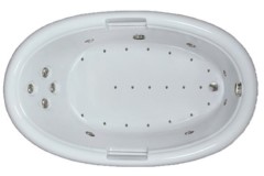 Oval Bath with Jets, Integral Grab Bars, End Drain