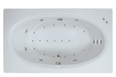 Rectangle Bath, Oval Interior, Jets, Center Side Drain