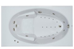 Rectangle Bathtub, Oval Interior, Armrests, End Drain, Jets