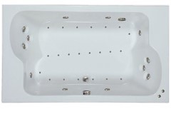 Rectangle Tub, 2 Bathing Areas, Center Side Drain, Jets