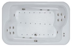 Rectangle Tub, Rounded Corners, 2 Bathing Areas, Center Side Drain, Jets