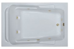 Wide Rectangle Bathtub Designed for Side-by-side Bathing, ZJets, End Drain