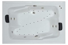 Rectangle Tub, 2 Bathing Areas, Center Side Drain, Jets