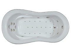 Oval Figue 8 ZOval Jetted Bathtub, End Drain, Armrests