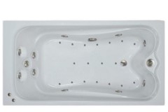 Rectangle Jet Tub,  Armrests, End Drain