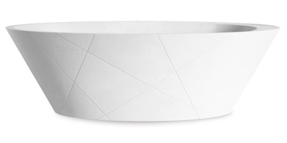 White Opal Quiz 2 Freestanding Tub with Geometric Pattern