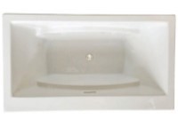 Rectangle Drop-in Tub with Center-Side Drain and Armrests