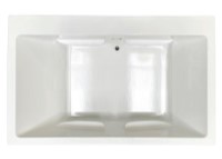 Wide Rectangle Drop-in Tub with Center-Side Drain, 4 Armrests