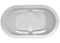 Oval Drop-in Tub with Center-Side Drain, 4 Armrests