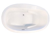 Oval Tub with 1 Wide Rim, Center-Side Drain