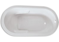 Oval Drop-in Tub with Armrests, End Drain